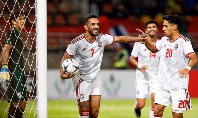 Ali Mabkhout (số 7) là cái tên mà thầy trò Park Hang-seo phải lưu tâm ở trận đấu với UAE ngày 15-6 tới.