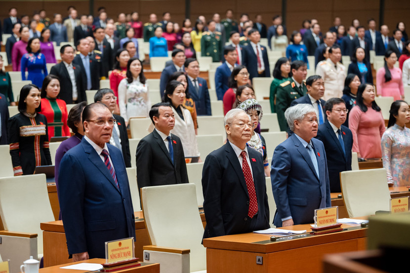 Quốc hội làm lễ chào cờ tại phiên bế mạc kỳ họp