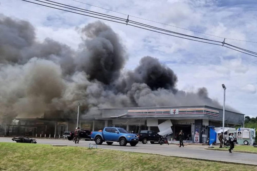 Một khu vực ở Thái Lan bị trúng đạn pháo hôm 24-7