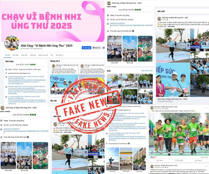Trên mạng xã hội lan truyền thông tin giải chạy“Vì bệnh nhi ung thư 2025” và kêu gọi nộp tiền dự giải