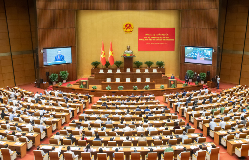 Quang cảnh hội nghị tại điểm cầu hội trường Quốc hội Quang cảnh hội nghị tại điểm cầu hội trường Quốc hội