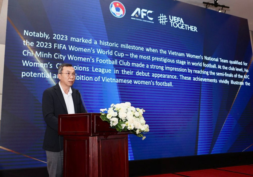 Chủ tịch VFF Trần Quốc Tuấn phát biểu tại sự kiện