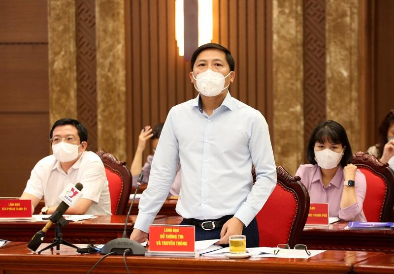 Giám đốc Sở TT&TT Hà Nội Nguyễn Thanh Liêm phát biểu tại cuộc họp báo chiều 3-9 Giám đốc Sở TT&TT Hà Nội Nguyễn Thanh Liêm phát biểu tại cuộc họp báo chiều 3-9