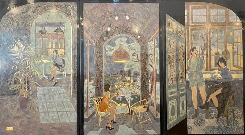 Bức sơn mài "Hoài thu" của họa sĩ Nguyễn Văn Tuấn đoạt giải Nhì