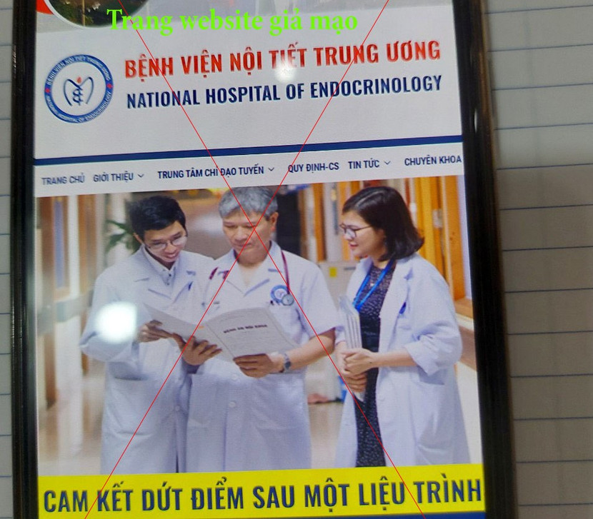 Một trang web mạo danh được Bệnh viện Nội tiết Trung ương cảnh báo Một trang web mạo danh được Bệnh viện Nội tiết Trung ương cảnh báo