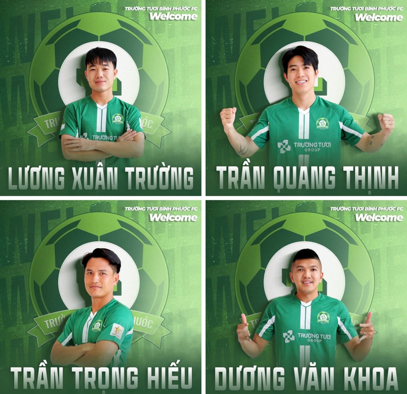 Xuân Trường nằm trong nhóm các tân binh gia nhập CLB Bình Phước