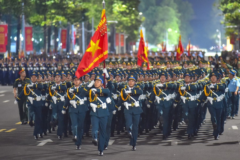 Buổi Tổng hợp luyện diễu binh, diễu hành lần 2 có sự tham gia của khoảng 40.000 người. (Ảnh: Phú Khánh)