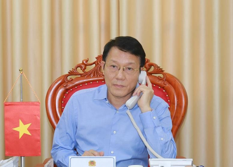 Trung tướng Lương Tam Quang, Thứ trưởng Bộ Công an phát biểu tại cuộc điện đàm