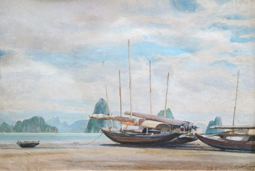 Thuyền bãi cháy của họa sĩ Trịnh Lữ