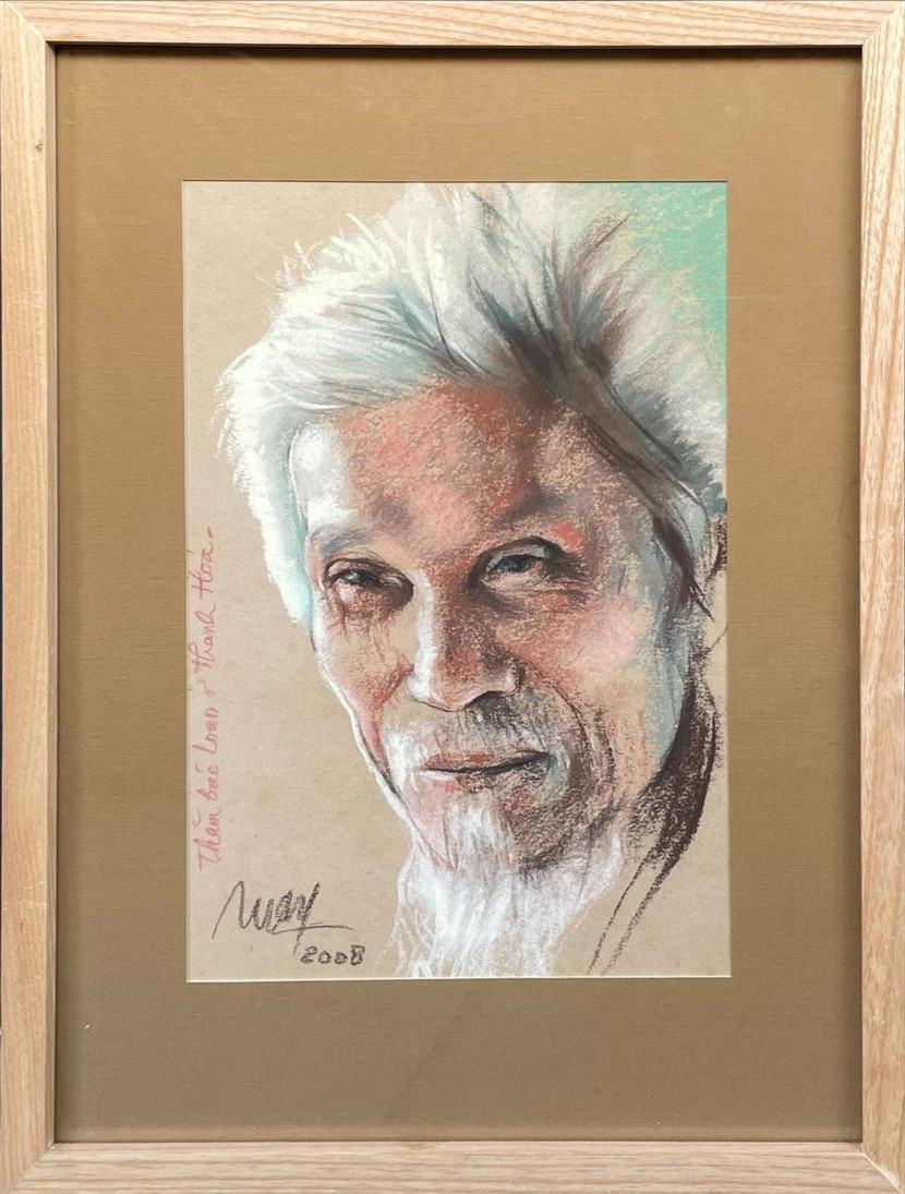 Chân dung nhà thơ Hữu Loan do họa sĩ Trịnh Lữ sáng tác