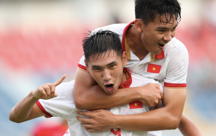 Cầu thủ U23 Việt Nam ăn mừng (Ảnh: Lâm Thoả/VNE)