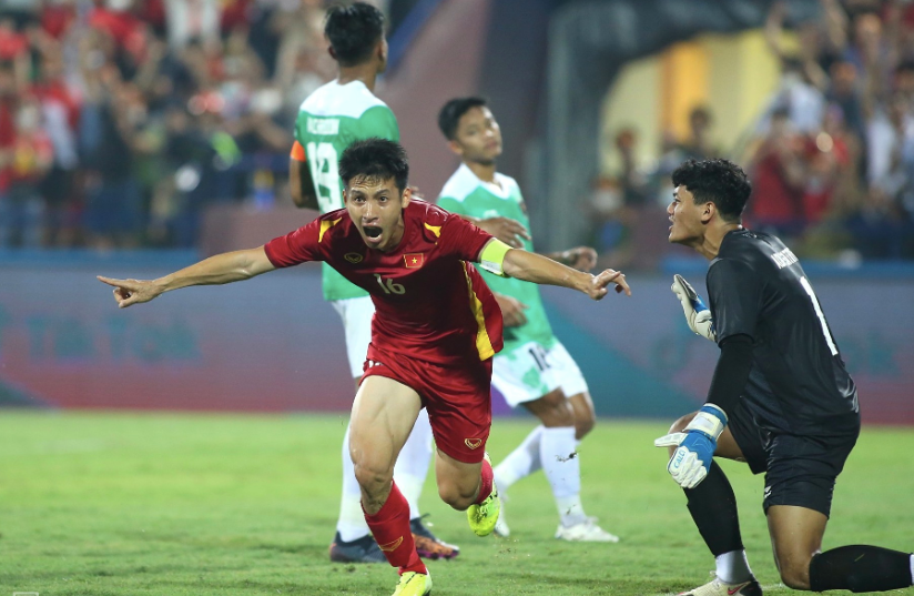 U23 Indonesia trong trận thua U23 Việt Nam tại SEA Games 31