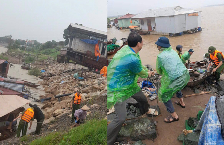 CAH Ba Vì hỗ trợ người dân đưa các tàu, thuyền vào nơi tránh trú an toàn