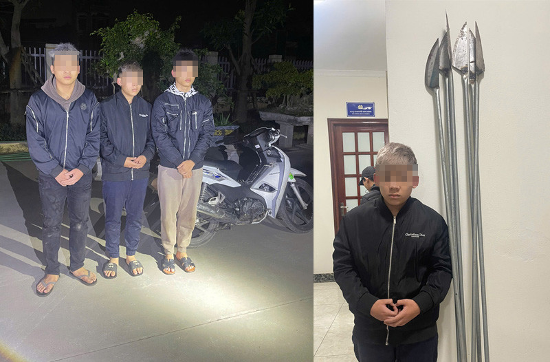 Nhóm đối tượng mang theo tuýp sắt gắn dao phóng lợn đi đánh nhau