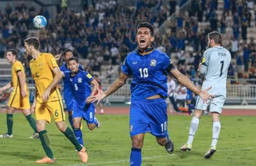 Thái Lan từng hoà "hoà trên thế thắng" 2-2 trước Australia ở vòng loại World Cup 2018