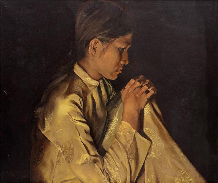 Bức chân dung vẽ vợ của họa sĩ Đỗ Quang Em Bức chân dung vẽ vợ của họa sĩ Đỗ Quang Em