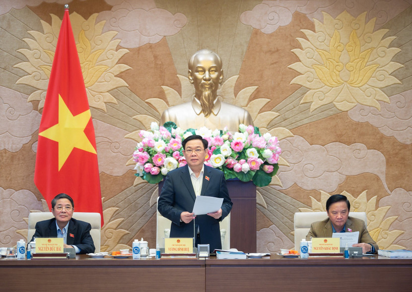 CHủ tịch Quốc hội Vương Đình Huệ kết luận tại buổi họp với Bộ TN&amp;MT