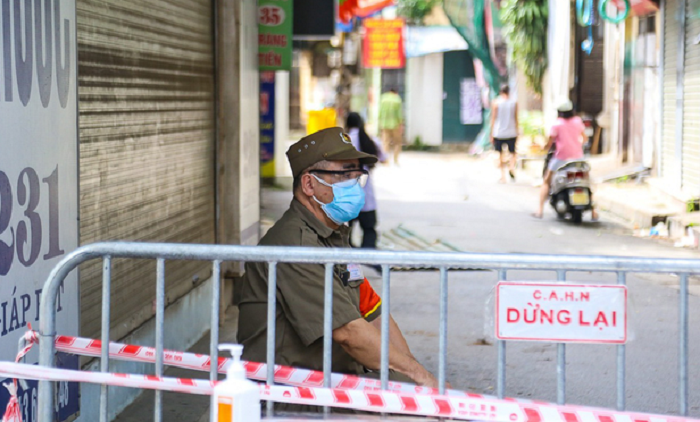 Một khu vực có ca bệnh Covid-19 ở quận Hoàng Mai (Ảnh minh họa)