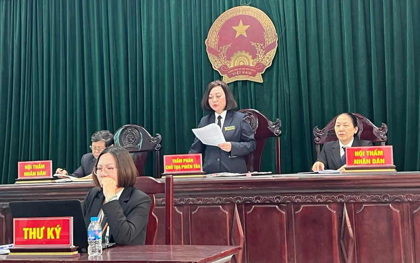 Phó chánh án TAND quận Long Biên, Thẩm phán Nguyễn Thị Phương Huyền giữ quyền chủ tọa phiên xét xử.