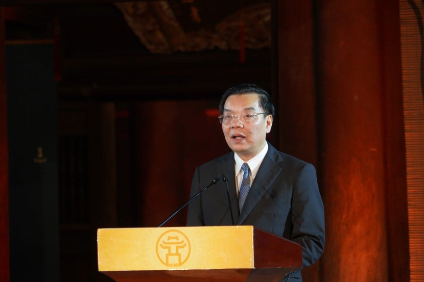 Ủy viên Trung ương Đảng, Phó Bí thư Thành ủy, Chủ tịch UBND thành phố Hà Nội Chu Ngọc Anh phát biểu tại lễ kỷ niệm Ủy viên Trung ương Đảng, Phó Bí thư Thành ủy, Chủ tịch UBND thành phố Hà Nội Chu Ngọc Anh phát biểu tại lễ kỷ niệm