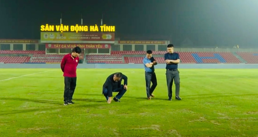 Ban tổ chức kiểm tra sân Hà Tĩnh, kết luận đủ điều kiện tổ chức trận đấu vòng 16