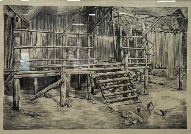 TÁC GIẢ: ĐOÀN MINH THỜI TÁC PHẨM: LÀNG CHÀI 2 CHẤT LIỆU: IN ĐÁ KÍCH THƯỚC: 57X30 NĂM ST: 2023 TÁC GIẢ: ĐOÀN MINH THỜI TÁC PHẨM: LÀNG CHÀI 2 CHẤT LIỆU: IN ĐÁ KÍCH THƯỚC: 57X30 NĂM ST: 2023