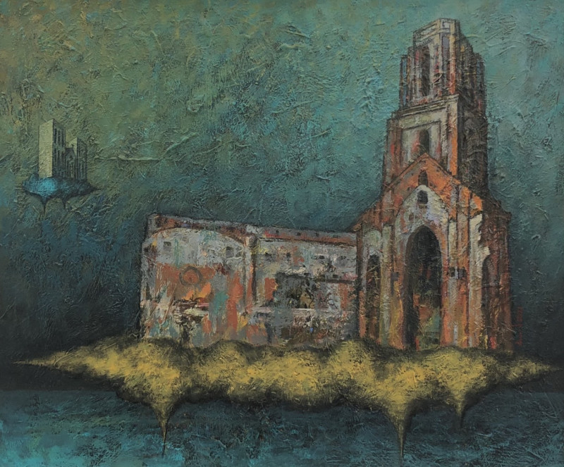 Bức tranh "Những câu chuyện nhỏ" của họa sĩ Nguyễn Minh