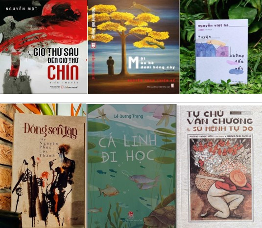 Bìa sách các tác giả đạt Giải thưởng Văn học Hội Nhà van Việt Nam năm 2023