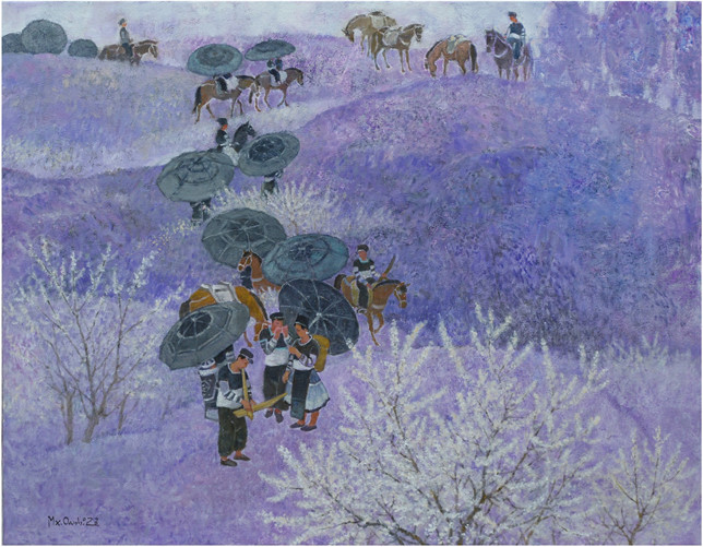 Mai Xuân Oanh Tác phẩm: Mùa xuân Tây Bắc Chất liệu: Sơn dầu Kích thước: 70cm x 90cm Năm sáng tác: 2023 Mai Xuân Oanh Tác phẩm: Mùa xuân Tây Bắc Chất liệu: Sơn dầu Kích thước: 70cm x 90cm Năm sáng tác: 2023