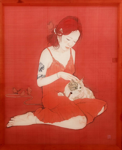 TÁC GIẢ: NGUYỄN THỊ HOÀNG MINH TÁC PHẨM: MƠ CHẤT LIỆU: MÀU NƯỚC TRÊN LỤA KÍCH THƯỚC: 88X104 NĂM ST: 2023 TÁC GIẢ: NGUYỄN THỊ HOÀNG MINH TÁC PHẨM: MƠ CHẤT LIỆU: MÀU NƯỚC TRÊN LỤA KÍCH THƯỚC: 88X104 NĂM ST: 2023