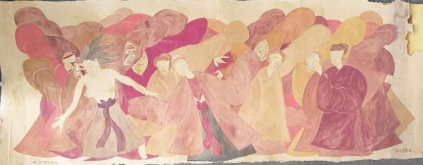 "Che đậy", Màu tự nhiên trên giấy dó, Phan Cẩm Thượng, 2019