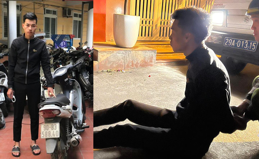 Đối tượng Lê Văn Thủy bị bắt khi vừa lấy trộm chiếc xe máy