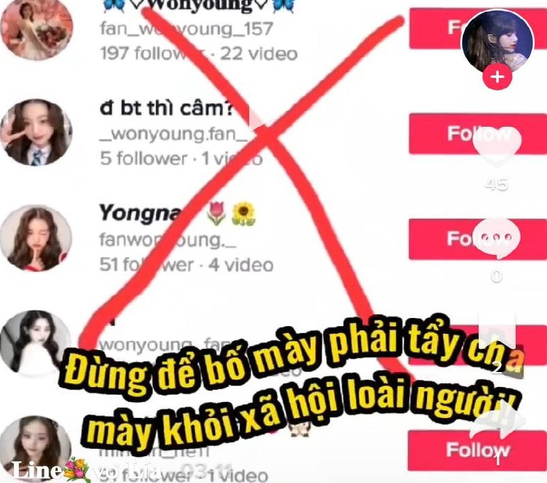 Một trong những nội dung công kích nhau giữa các nhóm hâm mộ idol mạng xã hội Một trong những nội dung công kích nhau giữa các nhóm hâm mộ idol mạng xã hội