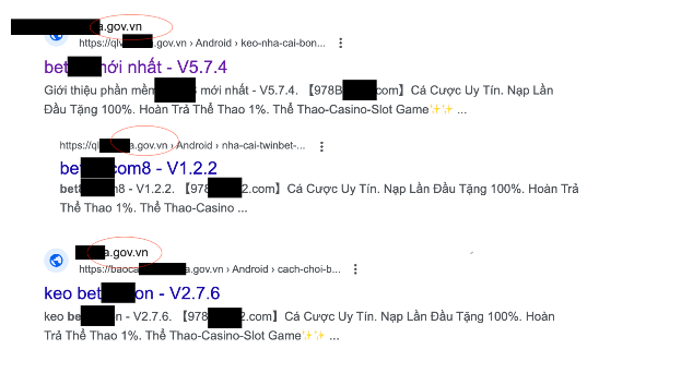 Website cờ bạc núp dưới link .gov.vn