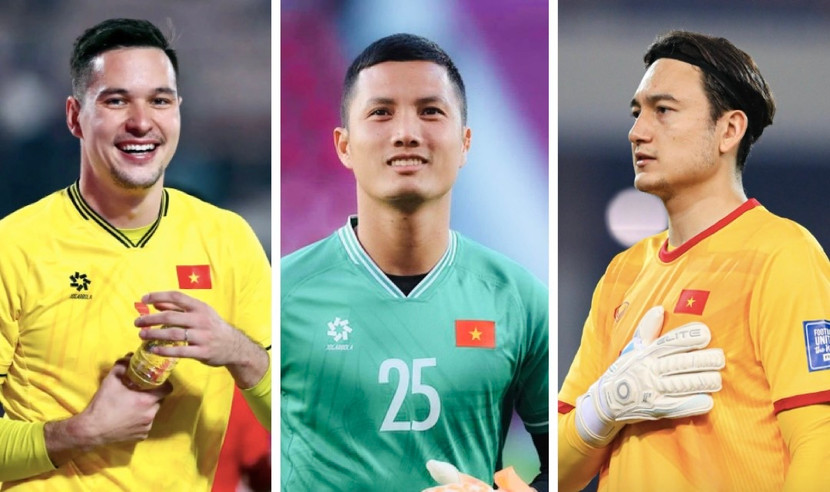 Từ trái qua: Nguyễn Filip, Đình Triệu, Đặng Văn Lâm dự báo sẽ tạo nên cuộc cạnh tranh vị trí thủ môn khốc liệt, thú vị nhất lịch sử đội tuyển Việt Nam