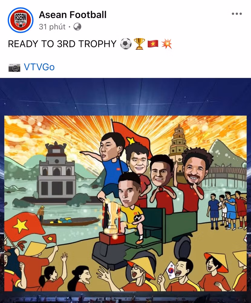 ASEAN Football chúc tuyển Việt Nam giành chức vô địch Đông Nam Á lần thứ ba