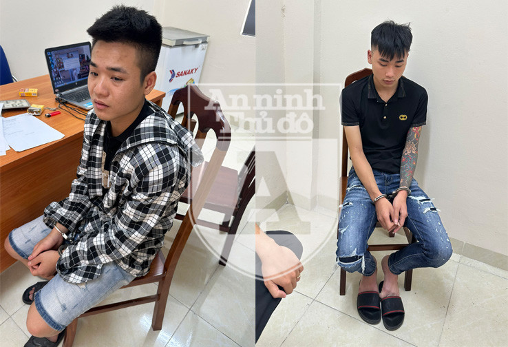 Hai nam thanh niên bị bắt sau khi cướp giật điện thoại của một phụ nữ