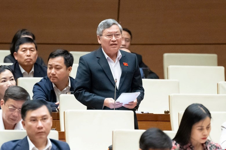 Đại biểu Tô Văn Tám (đoàn Quảng Ngãi) phát biểu thảo luận