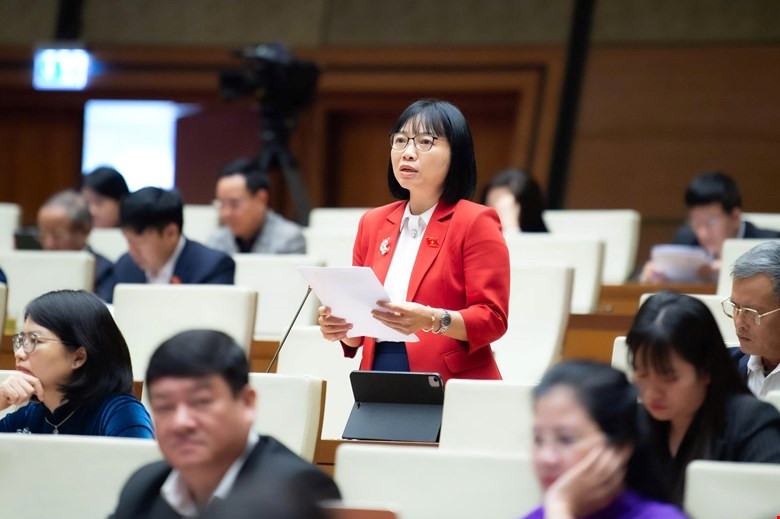 Đại biểu Nguyễn Thị Việt Nga (đoàn Hải Phòng) phát biểu thảo luận