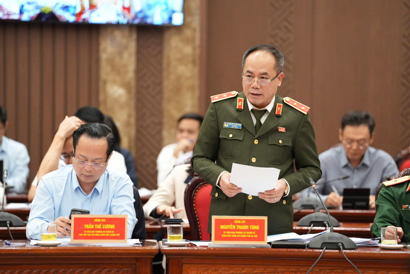 Trung tướng Nguyễn Thanh Tùng, Giám đốc CATP Hà Nội phát biểu Trung tướng Nguyễn Thanh Tùng, Giám đốc CATP Hà Nội phát biểu