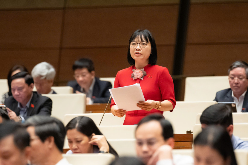 Đại biểu Nguyễn Thị Việt Nga (đoàn Hải Phòng) phát biểu thảo luận Đại biểu Nguyễn Thị Việt Nga (đoàn Hải Phòng) phát biểu thảo luận