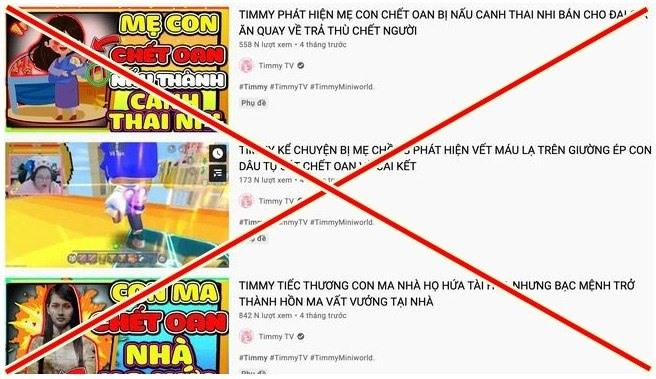 Nội dung trên kênh Timmy TV nguy hại đối với trẻ em