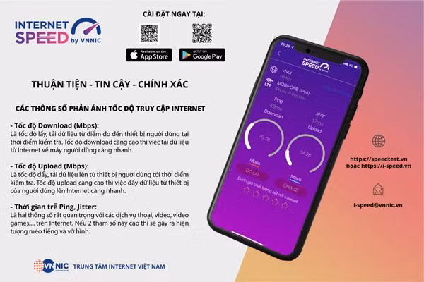 Ứng dụng đo kiểm tốc độ Internet "make in Vietnam" i-speed Ứng dụng đo kiểm tốc độ Internet "make in Vietnam" i-speed
