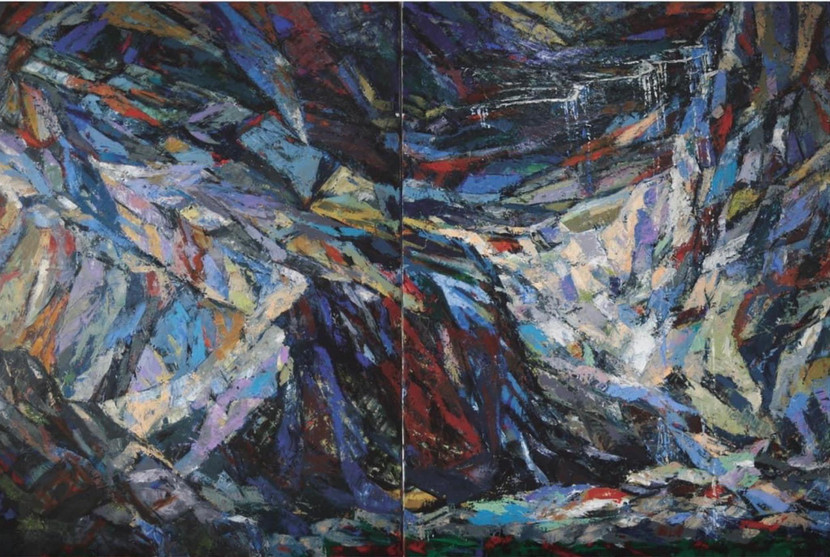 Hoạ sĩ Đặng Thanh Dương, tác phẩm "Nước trong đá",160x240, 2021, acrylic