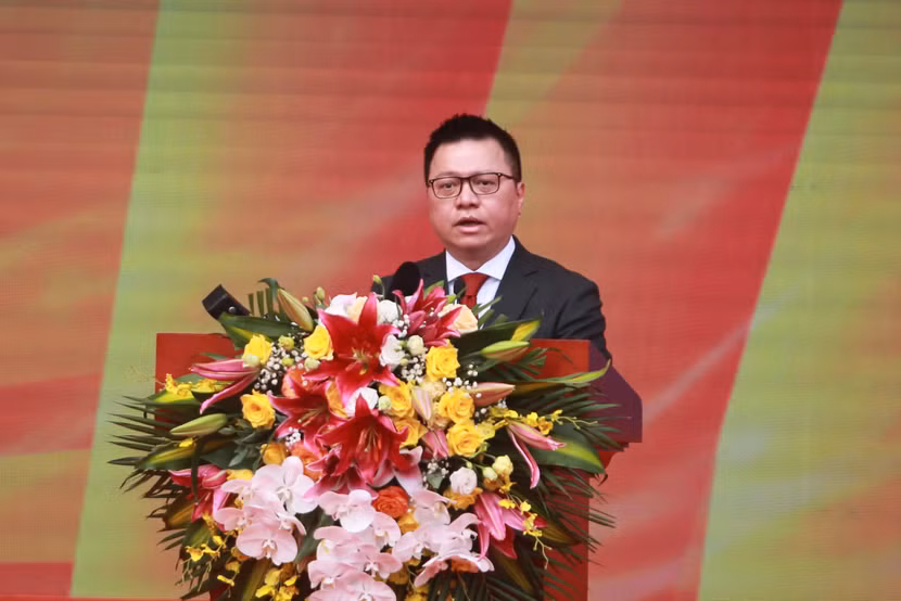 Ông Lê Quốc Minh, Chủ tịch Hội Nhà báo Việt Nam phát biểu tại buổi lễ Ông Lê Quốc Minh, Chủ tịch Hội Nhà báo Việt Nam phát biểu tại buổi lễ