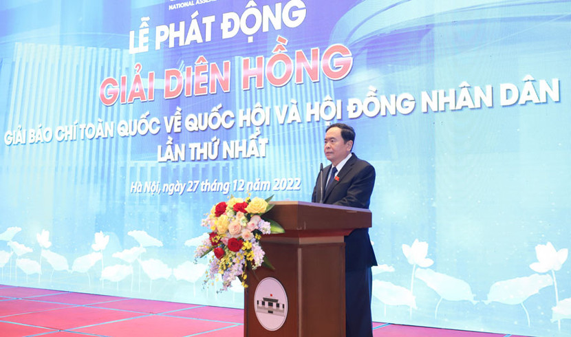 Phó Chủ tịch Thường trực Quốc hội Trần Thanh Mẫn phát biểu tại buổi lễ phát động giải