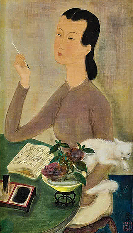 "Thiếu nữ và mèo", 1939, Lê Phổ