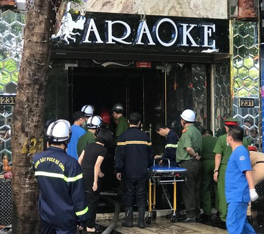 Hiện trường vụ cháy quán karaoke số 231 Quan Hoa