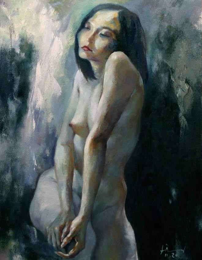 Bức tranh nude của họa sĩ Doãn Hoàng Lâm được trưng bày tại triển lãm "Đa diện 5" Bức tranh nude của họa sĩ Doãn Hoàng Lâm được trưng bày tại triển lãm "Đa diện 5"