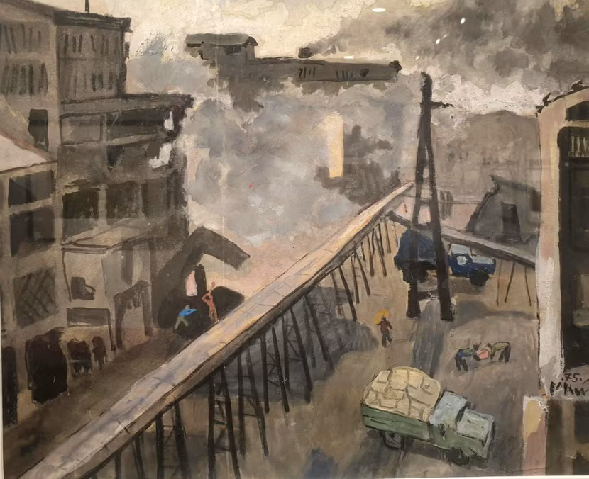 Tác phẩm bột màu "Nhà máy xi măng Hải Phòng"-Nguyễn Đăng Phú Tác phẩm bột màu "Nhà máy xi măng Hải Phòng"-Nguyễn Đăng Phú